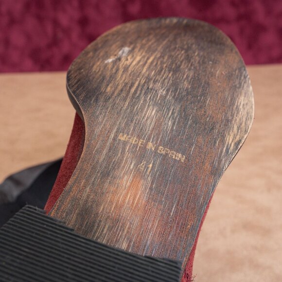 Jeffrey Campbell Ibiza Riding Boots Burgundy Suede Vintage Y2K Womens Sz 10.5 - Picture 7 of 10